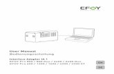 User Manual Bedienungsanleitung - udomi · User Manual Bedienungsanleitung Interface Adapter IA 1 EFOY Pro 800 / 800 Duo / 2400 / 2400 Duo EFOY Pro 600 / 1200 / 1600 / 2200 / 2200