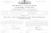 27th M - Kerala Gazette · 27th M ARCH 2012] KERALA GAZETTE 458 NOTIFICATION It is hereby notified for the information of all authorities concerned and the public that I, Painkily,