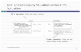 DCF Choices: Equity Valuation versus Firm Valuationadamodar/podcasts/valfall16/valsession3.pdf · FCFE (Potential dividend) discount model FCFF (firm) valuation model Cash flow Dividend