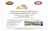 BRITISH OPEN KARATE CHAMPIONSHIPS 2017 · british open karate championships 2017 sunday 30th april 2017 closing date: sunday 23rd april 2017 university of east london - sportsdock