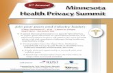 rd nnual Minnesota Health rivacy uit - faegrebd.com Minnesota Health Privacy Summit.pdf · International and former CIA case officer, and Mike Rossi, a former forensics intelligence