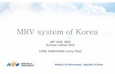 MRV system of Korea - Partnership on Transparency in the ... · emissions, with the aim to reach BAU 30% mitigation target set by law. • Legally based on Framework Act on low carbon,