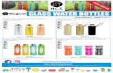 GLASS WATER BOTTLES - WATER BOTTLES Regent Glass Water Bottle with PU Sleeve in 3 Assorted Colours Regent