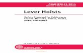 Lever Hoists - ipieco.iripieco.ir/wp-content/uploads/2018/05/ASME-B30.21-2014.pdf · This format change resulted in the initial publication of B30.3, B30.5, B30.6, B30.11, and B30.16