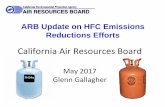 California Air Resources Board - University of California ... · ARB Update on HFC Emissions Reductions Efforts. California Air Resources Board. May 2017 Glenn Gallagher