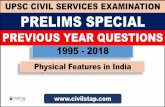 UPSC CIVIL SERVICES EXAMINATION PRELIMS SPECIAL · CHAPTER LISTING Q 118-126 Chapter Topics Physical Features in India The Himalayas The North Indian Plains Peninsular Plateau Coastal