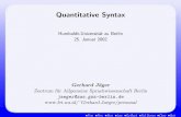 Quantitative Syntax - sfs.uni- gjaeger/talks/slides_hu.pdfآ  Neither (a) â€کcolorless green ideas sleep