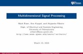 Multidimensional Signal Processing - seas.upenn.eduese224/slides/700_image_processing.pdf · Multidimensional Signal Processing Mark Eisen, Alec Koppel, and Alejandro Ribeiro Dept.