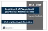 2018 – 2019 Department of Population & Quantitative Health ...epbi · faculty in the department, the School of Medicine, and across the entire university, as well as leaders in