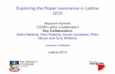 Exploring the Roper resonance in Lattice QCD fileExploring the Roper resonance in Lattice QCD Waseem Kamleh CSSM Lattice Collaboration Key Collaborators Selim Mahbub, Dale Roberts,