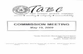 Commission Meeting Minutes - May 19, 2009 · • At the last Commission meeting, Administrator Steen reported that the Agency had purchased four cars, Chevrolet Impalas rather than
