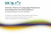 Twenty Years of Language Resource Development and Distribution · Twenty Years of Language Resource Development and Distribution: A Progress Report on LDC Activities Christopher Cieri,