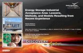 Energy Storage Industrial Acceptance Area: Lessons ... · Economic viability of the SENA hydro battery is highly dependent on locational factors Regulation, capacity, and frequency