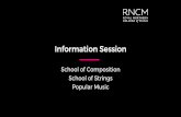School of Composition School of Strings Popular Music · recognition), musicianship (interval recognition) and stylistic knowledge (ensembles, notation) BMus (Hons) Popular Music