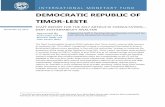 DEMOCRATIC REPUBLIC OF TIMOR-LESTE · DEMOCRATIC REPUBLIC OF TIMOR-LESTE INTERNATIONAL MONETARY FUND 3 Table 1. Macroeconomic Assumptions Key macroeconomic assumptions are: Real GDP
