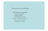 Biomaterial Scaffolds - NCKUmyweb.ncku.edu.tw/~jjhu/te_wk7.pdf · Biomaterial Scaffolds ¾Biomaterial Properties ¾Surface properties ¾Bulk properties ¾Biological properties ¾Types
