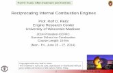 Reciprocating Internal Combustion Engines Lecture Notes... · Engine fundamentals and performance metrics, computer modeling supported by in-depth understanding of fundamental engine