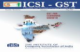 GST FOR ECONOMIC GROWTH - ICSI · • 5% on advertisements, car aggregators like OLA and UBER • Rail, road and air transport to be taxed at 5% • Telecom, insurance and financial