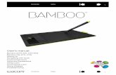 Bamboo User's Manual - Wacom · User’s manual Bamboo (CTH-470, CTH-670) Bamboo Pen (CTL-470) Setting up Navigating with touch Customizing touch Using the ExpressKeys Using a pen