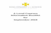 A Level Courses Information Booklet for September 2019 Level Course Information Booklet 2019 v2... · Develop essential knowledge and understanding of the concepts of chemistry, and
