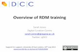 Overview of RDM training - uel.ac.uk · SupportDM • By the TraDproject at the University of East London • SupportDM comprises six sessions – Introduction to RDM – Guidance