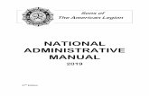 NATIONAL ADMINISTRATIVE MANUAL - legion.org · SONS OF THE AMERICAN LEGION ADMINISTRATIVE MANUAL 2018-2019 Table of Contents SECTION I: Definitions & Uses of Administrative Forms