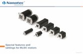 Special features and settings for BLDC motors - en.nanotec.com · Special features for BLDC motors on the "Input” tab - The hall signal could be observed through the state of input