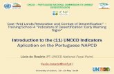 Introduction to the (11) UNCCD Indicators Aplication on ...ecofun.fc.ul.pt/Activities/Desertification2014/docs2/Rosario... · include a specific class on natural habitats (quantity,