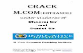 1 crack M.CoM(Entrance) file4 Cost & Management Accounting Fundamentals of Cost Accounting. Material. Labour. Overhead. Methods of Costing. Budgetary Control.