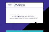Targeting scams—Report of the ACCC on scams activity 2018 scams—Report of the... · iii Targetin cams Foreword The Australian Competition and Consumer Commission’s (ACCC) 10th