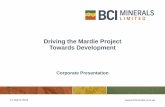 Driving the Mardie Project Towards Development · Salt (NaCl) = 40% sodium (Na) + 60% chlorine (Cl) ... Mexico and India. 6 Mardie will target the growing chemical sector in Asia