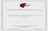 LAVINA PHARMACEUTICALS PVT. LTD.lavinapharma.com/downloads/GenericsList.pdf · Dry Syrup 125 mg + 31.25 mg, 200 mg + 28.5 mg, 250 mg + 62.5 mg 4. Amoxicillin + Clavulanate Potassium