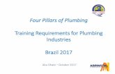 Training Requirements for Plumbing Industries Brazil 2017 · •ABNT NBR 5626 –Building cold water project and construction •ABNT NBR 7198 –Building hot water project and construction