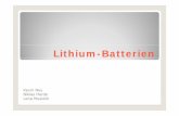 LithiumLithium--BatterienBatterien · Gefahrenquellen Das Gefahrenpotential ist um so größer, je höher die Energiedichte und je reaktiver die Komponenten sind. Die hochreaktiven