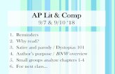 AP Lit & Comp - hausmannaplit.files.wordpress.com · Create the following •A new folder in your Google Drive for AP Lit •Within that folder, create a notes doc for Brave New World.