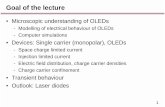 Goal of the lecture - KIT · 2 Modelling of OLEDs: Motivation • Try to understand OLED behaviour - Some parameters cannot be measured • Understand measurments • Extraction of