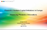 Photonics Venture Capital Initiatives in Europe Financing ... · Giorgio Anania . Photonics21 Vice President . Brussels . May 29, 2015 . Name – June 11, 2010 – 2 . Financing of