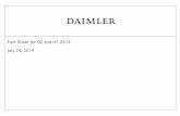 Daimler Fact Sheet for Q2 and H1 2019 · Contents Daimler Group Stock Market Information 3 Earnings and Financial Situation 4 - 12 Information for Divisions Mercedes-Benz Cars 13