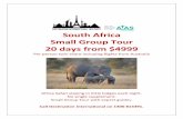 South Africa Small Group Tour 20 days from $4999 · South Africa Small Group Tour 20 days from $4999 Per person twin share including flights from Australia Africa Safari staying in