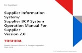 Supplier Information System/ Supplier BCP System Operation ... · Register/update the following information regarding the “Supplier Information System”. ① Set up the roles of