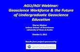 Summit on the Future of Undergraduate Geoscience Education Webinar: Geoscience Workforce & the Future of Undergraduate Geoscience Education Results from project sponsored by Sharon