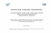 MASTER THESIS MANUAL - جامعة الملك سعود · master thesis manual guidelines for the preparation and submission of master’s thesis king saud university college of dentistry