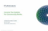 Income Tax Update for Community Banks - Elliott Davis · AGENDA •Legislative Update - Bad Debts & OREO Carrying Costs - Tangible Property Regulations - Business Tax Extenders -