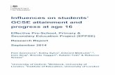 Influences on students’ GCSE attainment and progress at age 16 · Influences on students’ GCSE attainment and progress at age 16. Effective Pre-School, Primary & Secondary Education