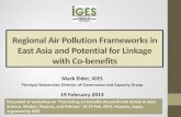 Regional Air Pollution Frameworks in East Asia and ... · Regional Air Pollution Frameworks in East Asia and Potential for Linkage with Co-benefits . Mark Elder, IGES . Principal