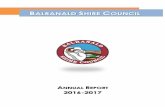BALRANALD SHIRE COUNCIL · Balranald Shire Council Mayor, Cr Leigh Byron Mayors Foreword 2016/17 Despite this Council has continued to meet its commitment to provide quality services