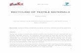 Recycling of textile materials Bojana Voncina - 2bfuntex.eu of... · MDT “Recycling” 1 1 RECYCLING OF TEXTILE MATERIALS Bojana Voncina University of Maribor, Faculty of Mechanical