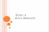 UNIT -1 JAVA APPLETS - vpmpce.files.wordpress.com · applet viewer or java compatible web browser. Java applet is a java class that you embed in an HTML page and is downloaded and