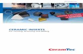 CERAMIC INSERTS - ceramtec.com · edges. The mixed ceramic material for hard fine machining with continuous cut. SH 4 This mixed ceramic material has a significantly increased wear