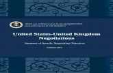 United States-United Kingdom Negotiations · 1 Summary of Specific Negotiating Objectives for the Initiation of United States-United Kingdom Negotiations Trade in Goods: - Ensure